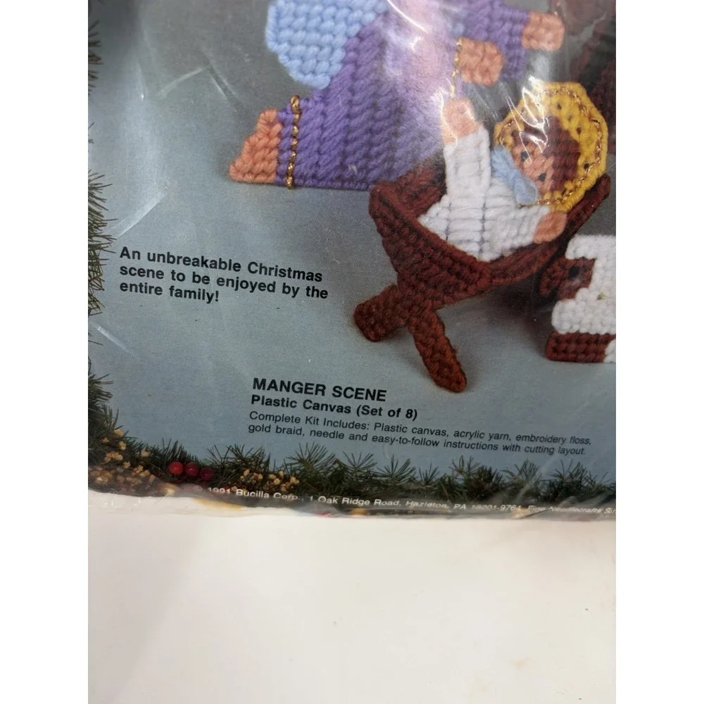Bucilla Manger Scene Christmas Nativity Plastic Canvas Kit 1991 VTG - Unopened‎